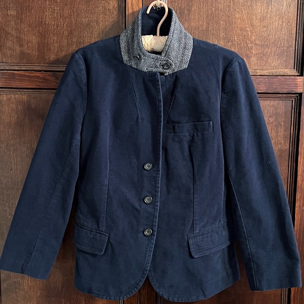 FINAL $ J CREW "OLD SCHOOL" BRUSHED COTTON JACKET SIZE M